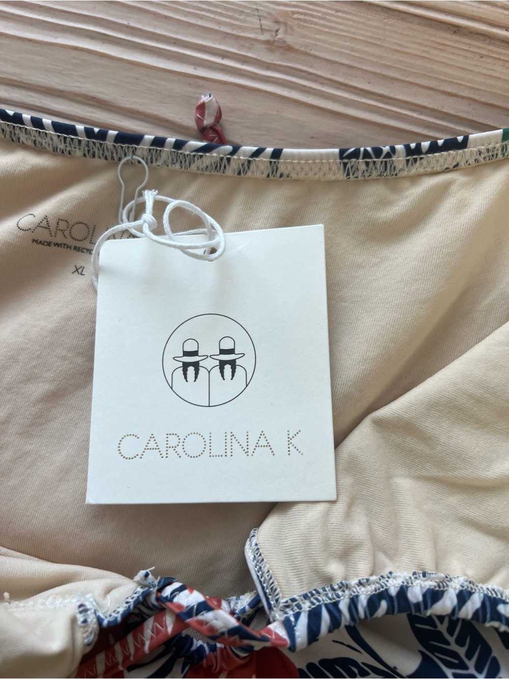 Carolina K NWT XL Floral High Waisted Bikini Set Sustainable Swimwear - Picture 5 of 5